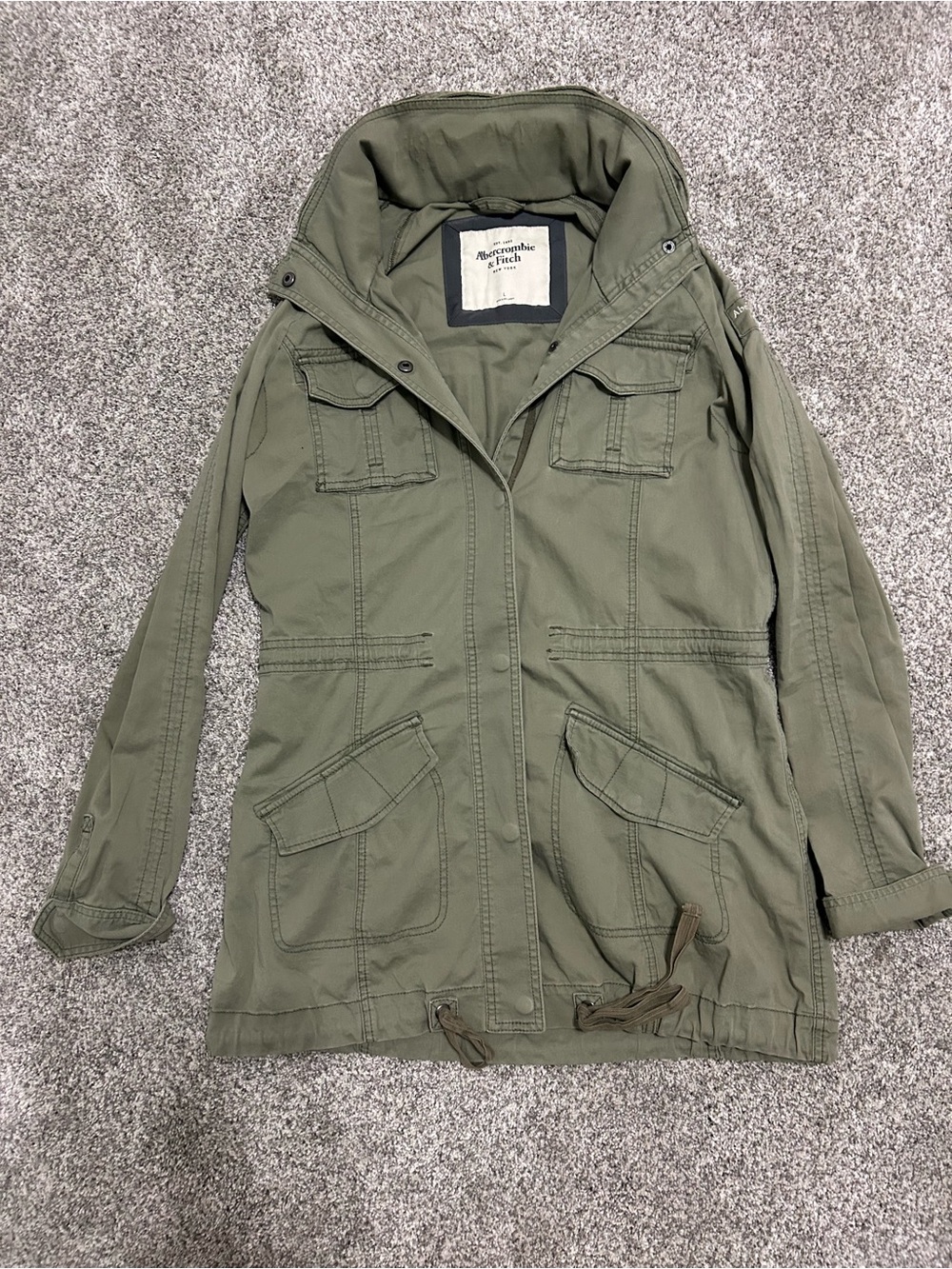Vintage y2k Abercrombie & Fitch Olive Utility Field Jacket with Hood